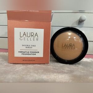 Laura Geller Double Take Baked, Versatile Powder Foundation - Golden Med, New.